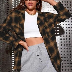 SHEIN plaid flannel